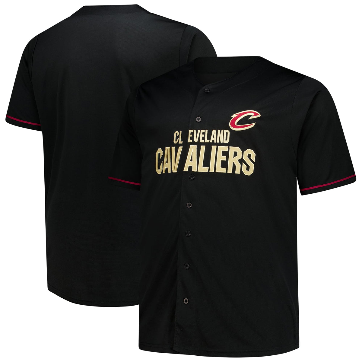 Men's Cleveland Cavaliers Fanatics Black Big & Tall Pop Full-Button Jersey