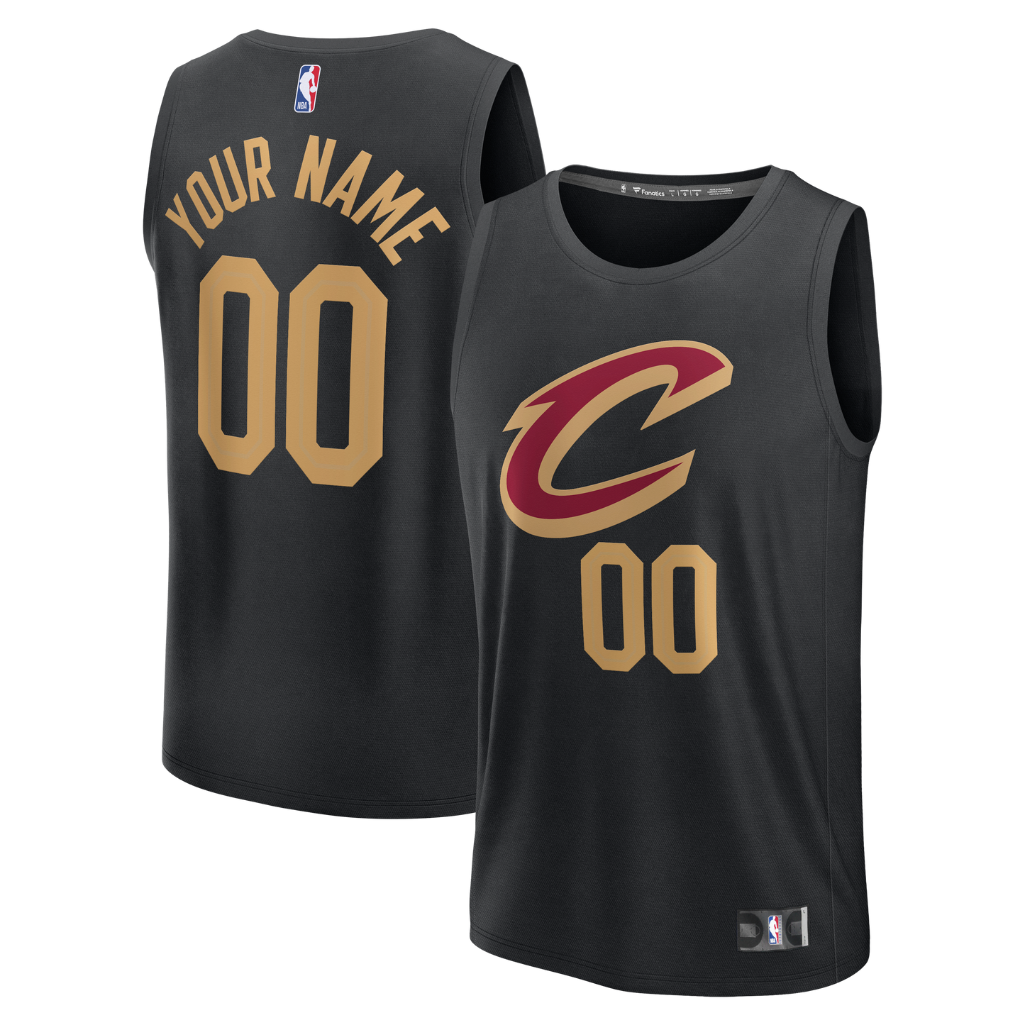 Men's Cleveland Cavaliers  Fanatics Black Fast Break Custom Jersey - Icon Edition