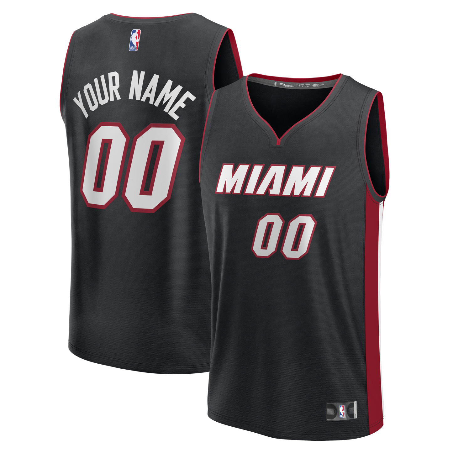 Men's Miami Heat  Fanatics Black Fast Break Custom Jersey - Icon Edition