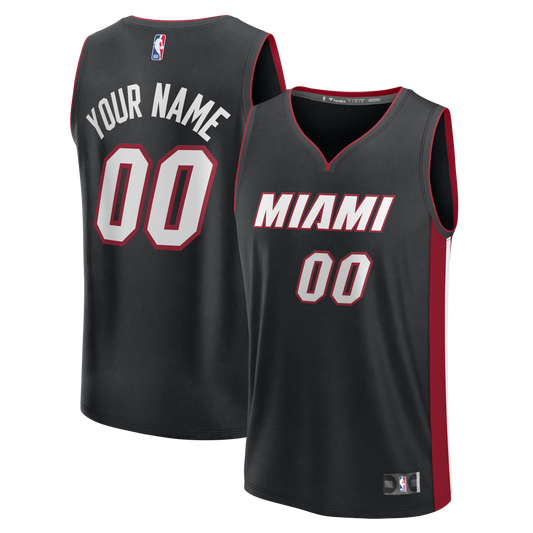 Men's Miami Heat  Fanatics Black Fast Break Custom Jersey - Icon Edition