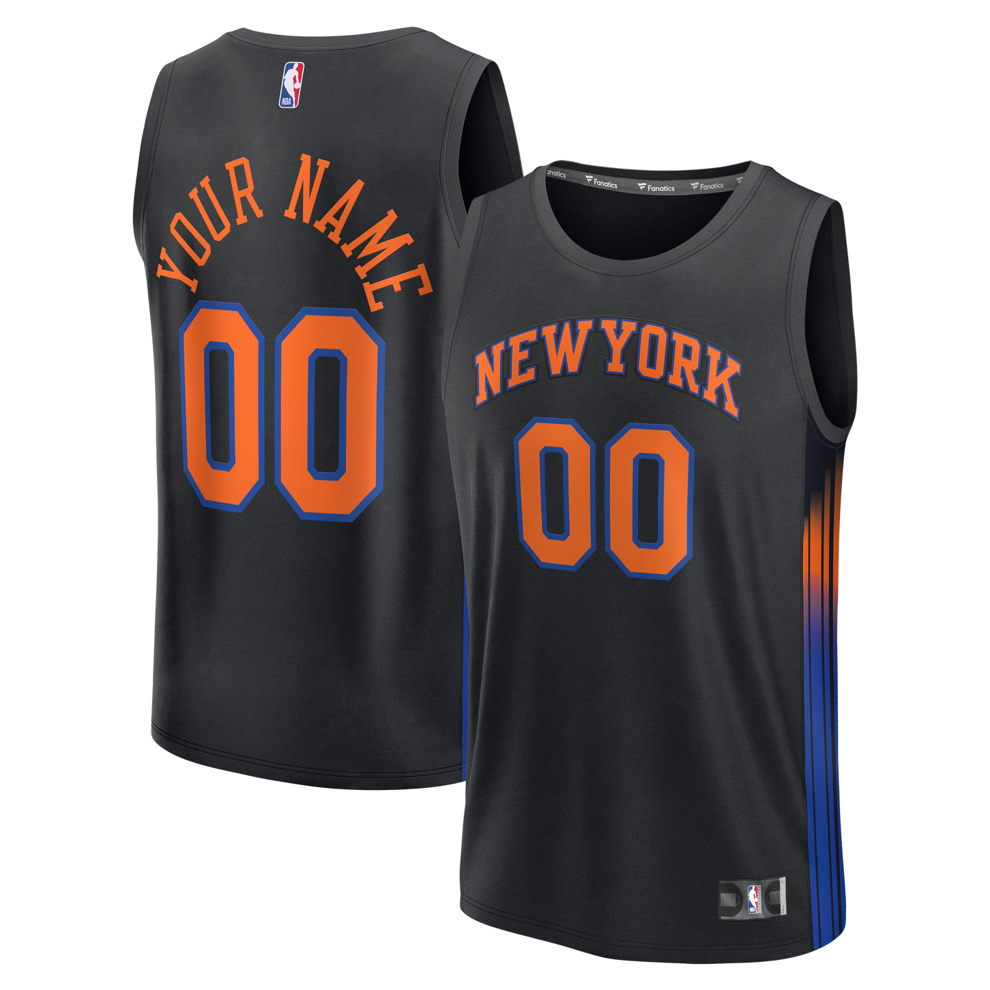Men's New York Knicks  Fanatics Black Fast Break Custom Jersey - Icon Edition