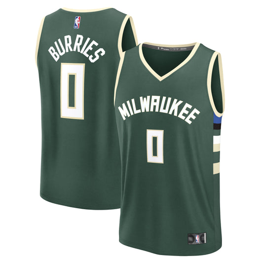 Men's Milwaukee Bucks Brayden Burries Fanatics Green 2026 NBA Draft First Round Pick Fast Break Jersey - Icon Edition