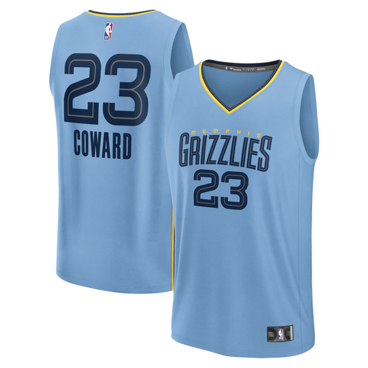 Men's Memphis Grizzlies Cedric Coward Fanatics Light Blue Fast Break Replica Player Jersey - Statement Edition