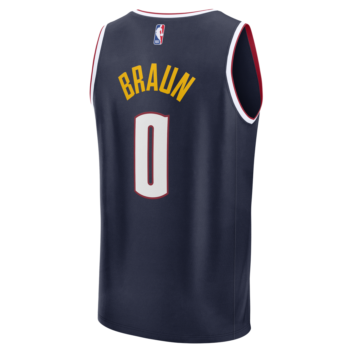 Men's Denver Nuggets Christian Braun Fanatics Navy Fast Break Replica Jersey - Icon Edition