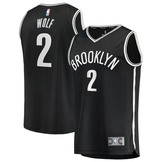 Men's Brooklyn Nets Daniel Wolf Fanatics Black Fast Break Replica Jersey - Icon Edition