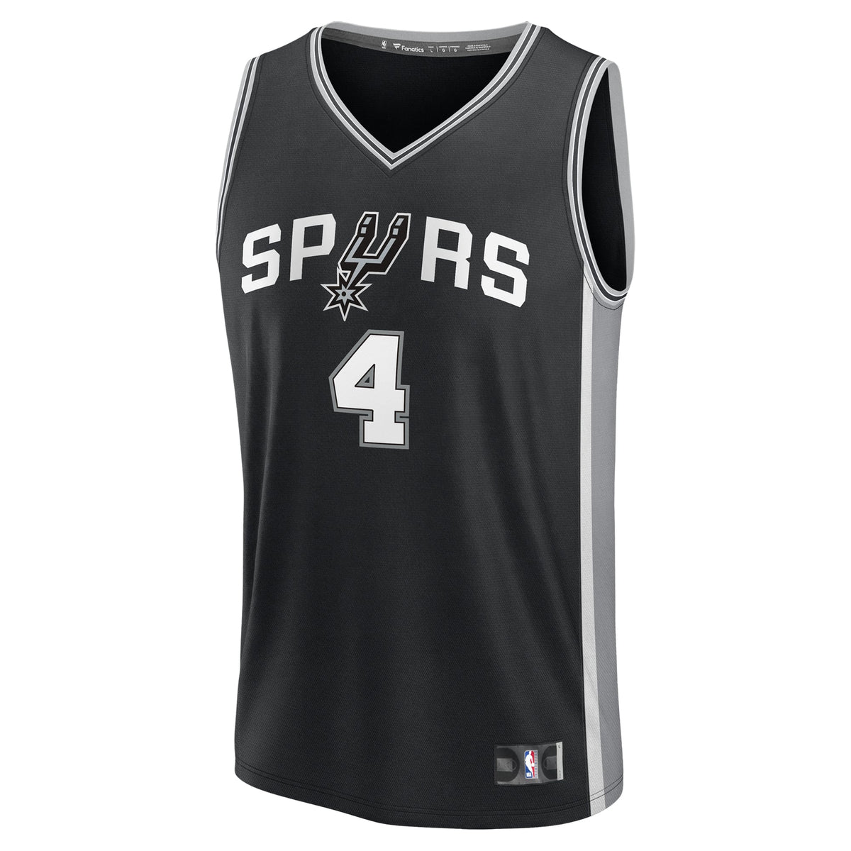 Men's San Antonio Spurs De'Aaron Fox Fanatics Black Fast Break Replica Player Jersey - Icon Edition