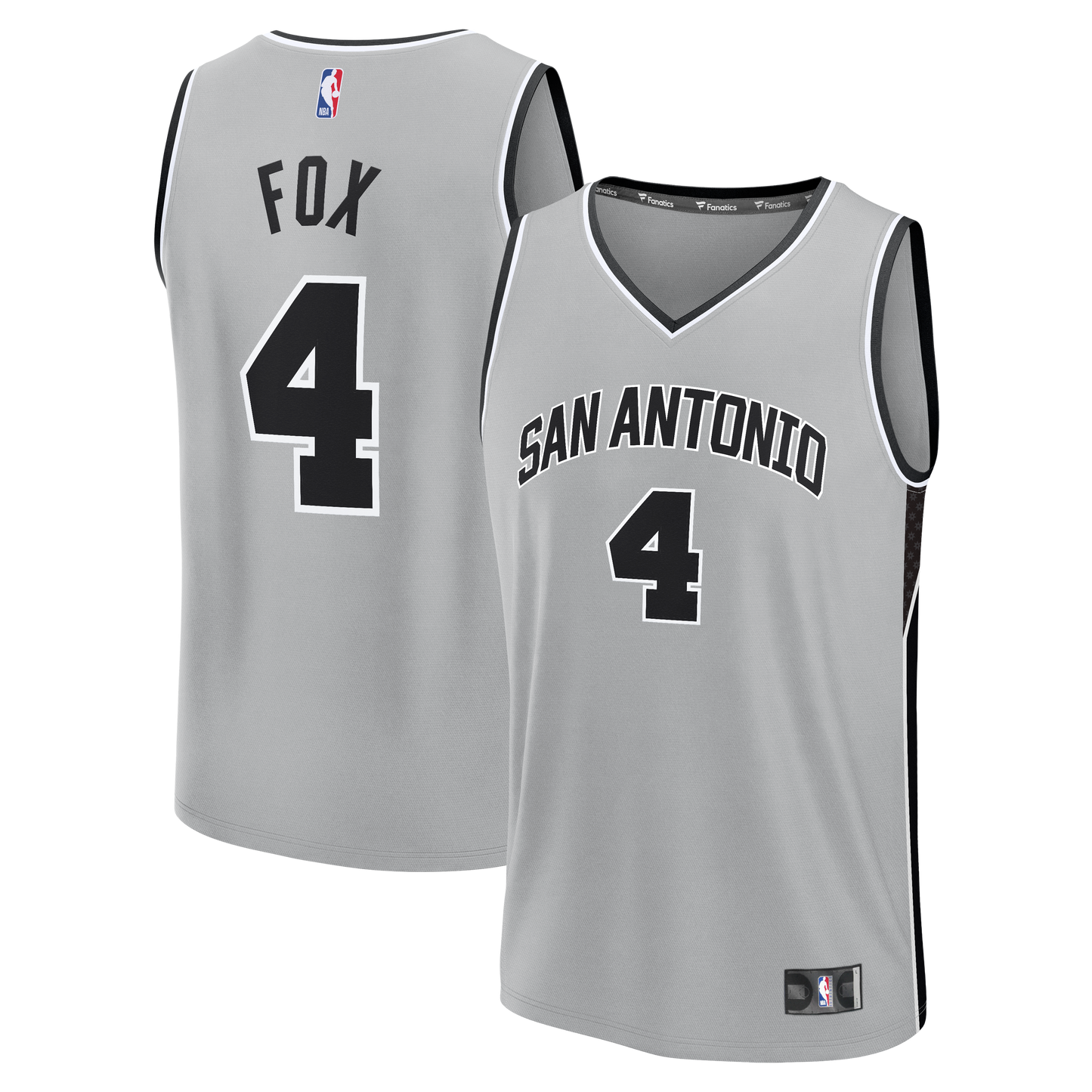 Men's San Antonio Spurs De'Aaron Fox Fanatics Silver Fast Break Jersey - Statement Edition