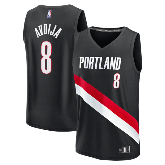 Men's Portland Trail Blazers Deni Avdija Fanatics Black Fast Break Replica Jersey - Icon Edition