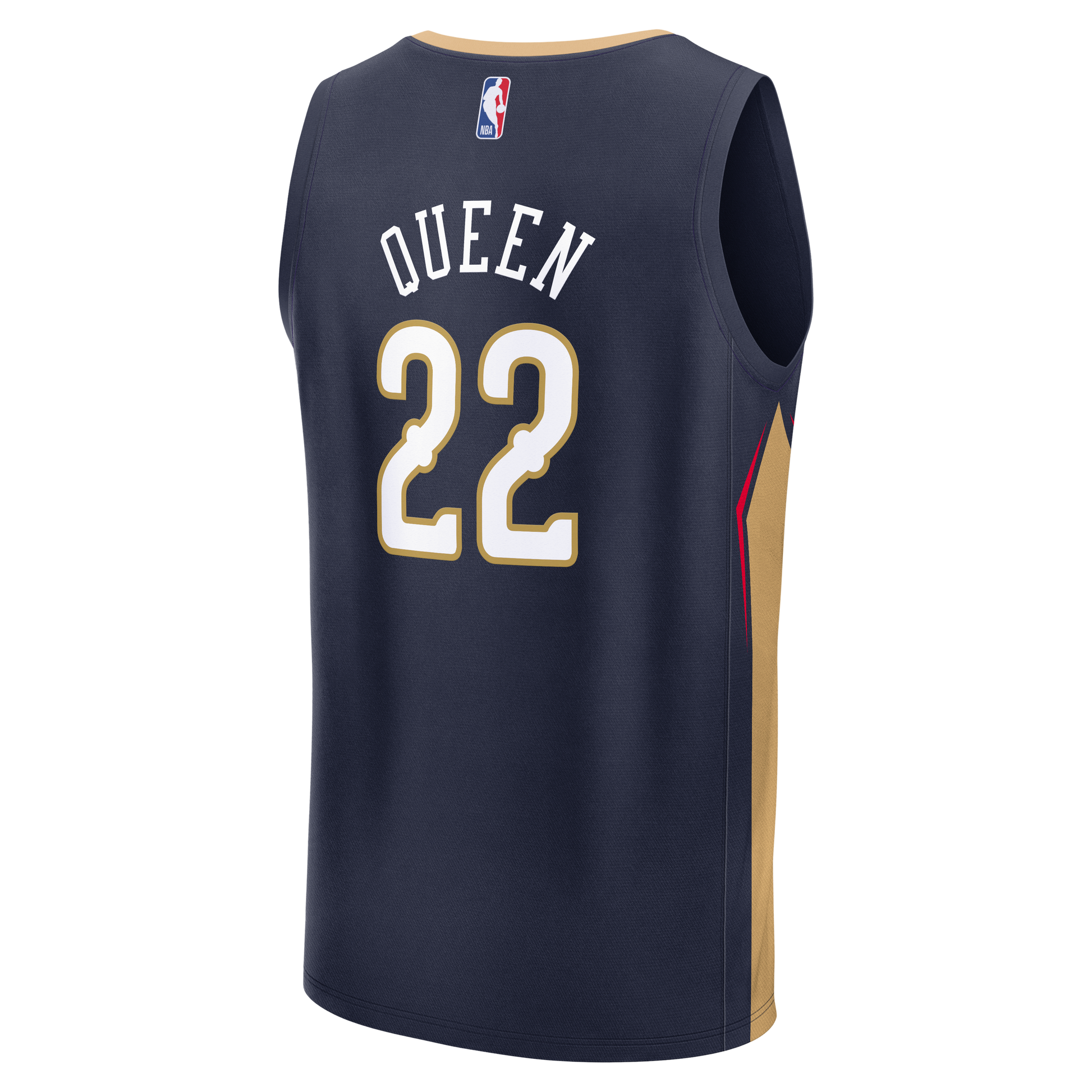 Men's New Orleans Pelicans Derik Queen Fanatics Navy Fast Break Replica Jersey - Icon Edition