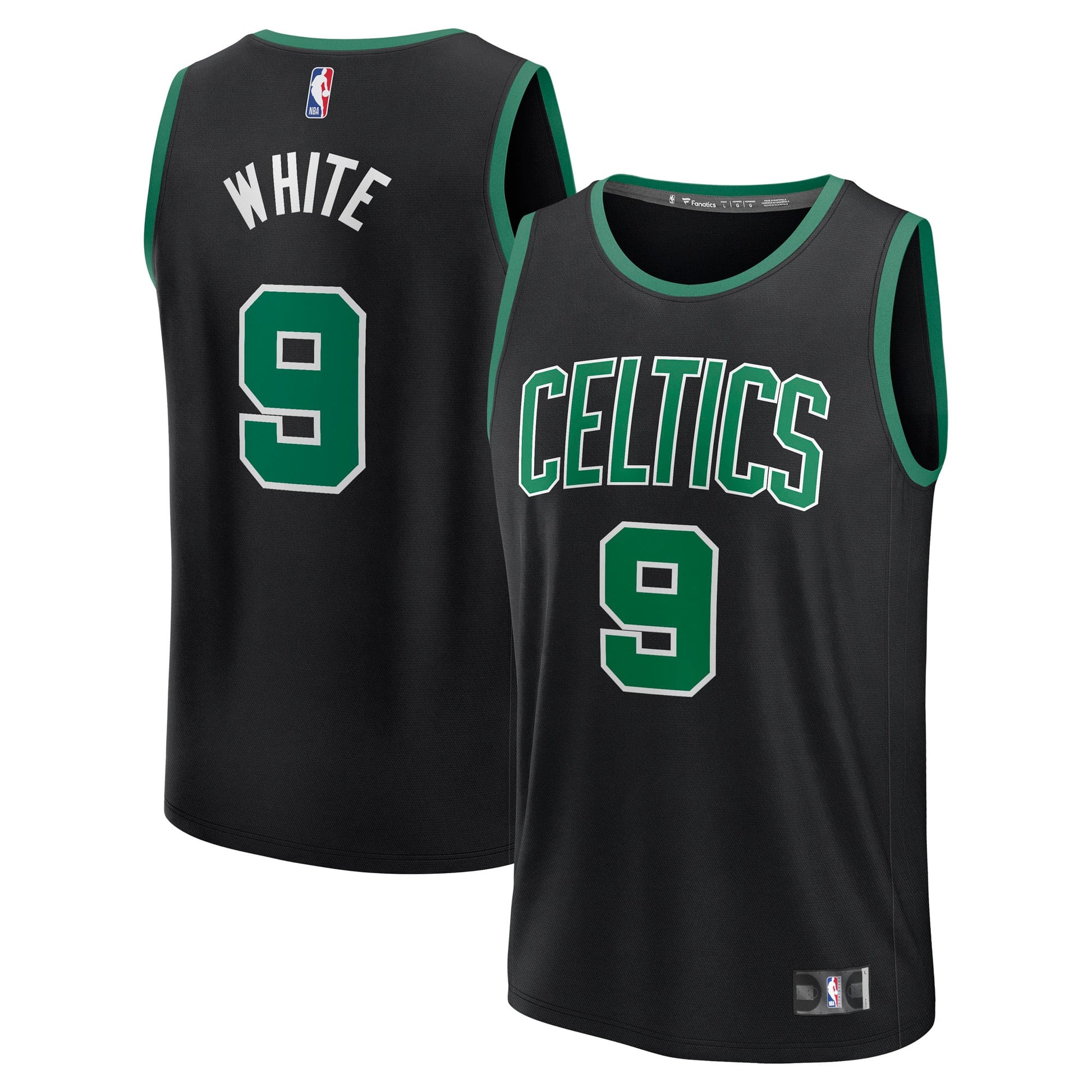 Men's Boston Celtics Derrick White Fanatics Black Fast Break Replica Player Jersey - Statement Edition