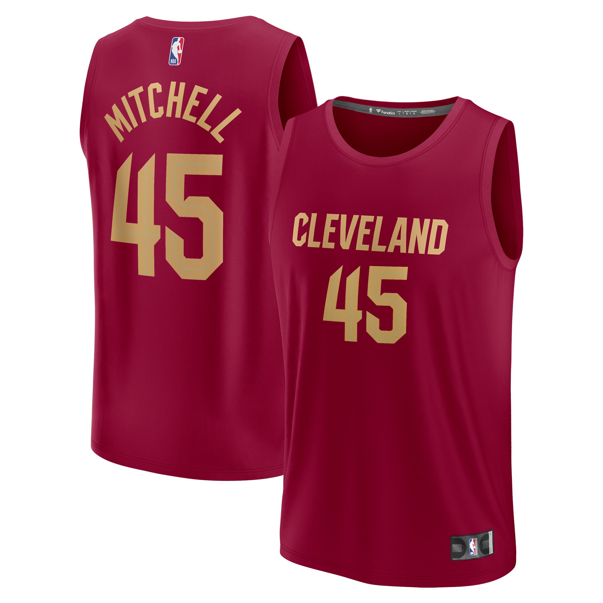 Men's Cleveland Cavaliers Donovan Mitchell Fanatics Wine Fast Break Replica Jersey - Icon Edition