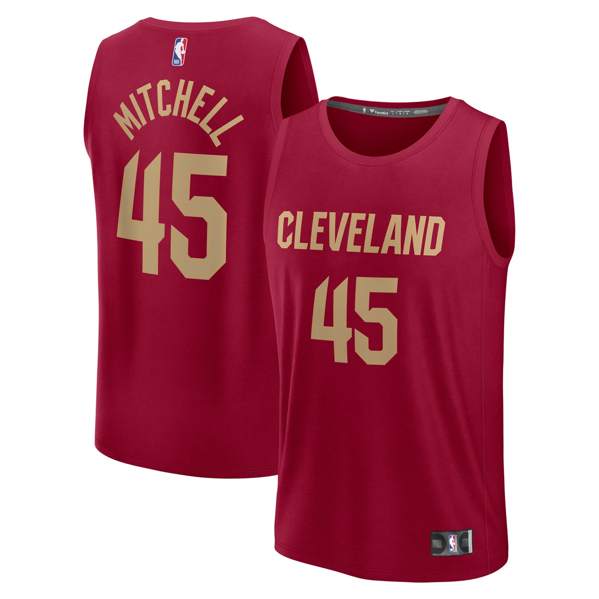 Men's Cleveland Cavaliers Donovan Mitchell Fanatics Wine Fast Break Replica Player Jersey - Icon Edition