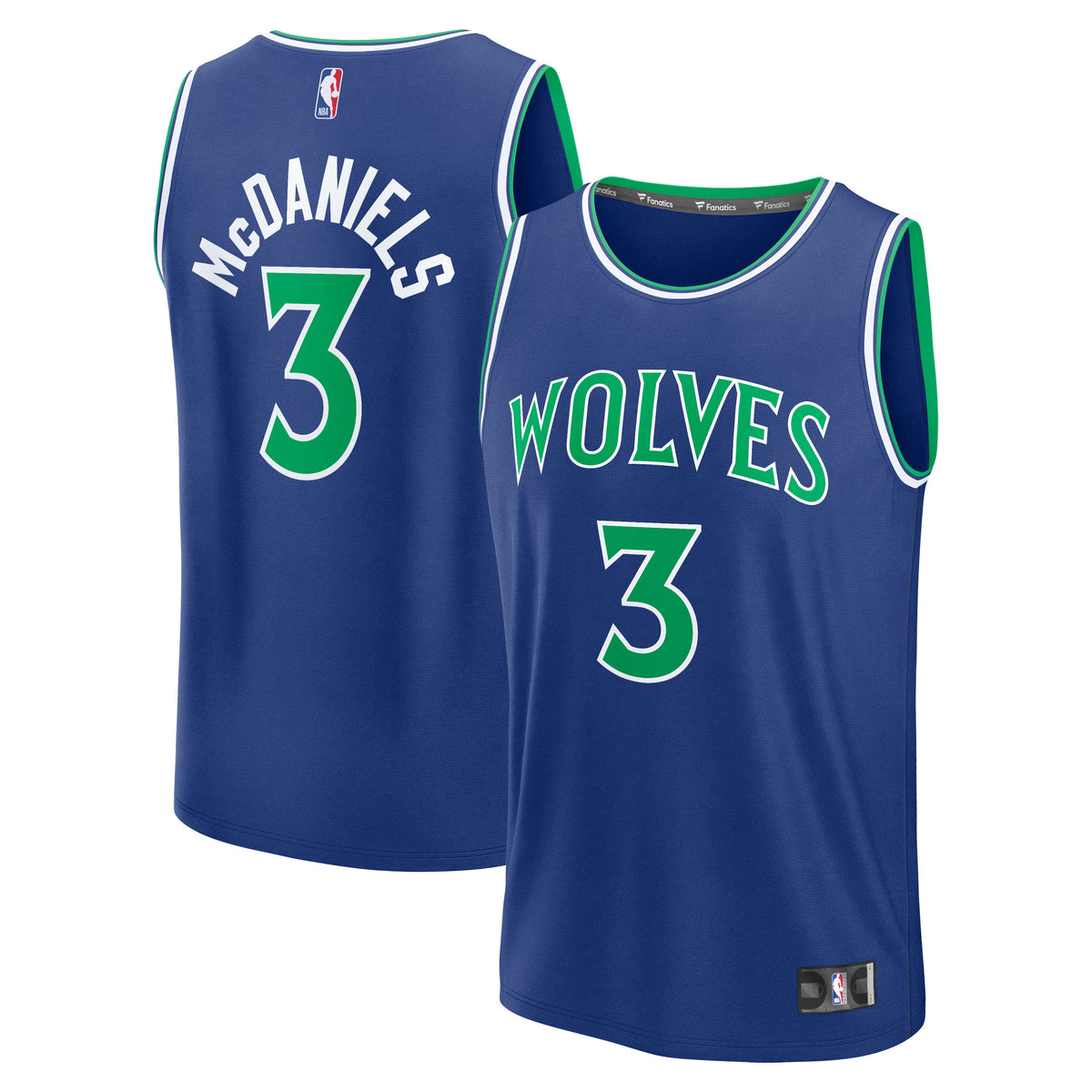 Men's Minnesota Timberwolves Jaden McDaniels Fanatics Blue Fast Break Jersey - Icon Edition