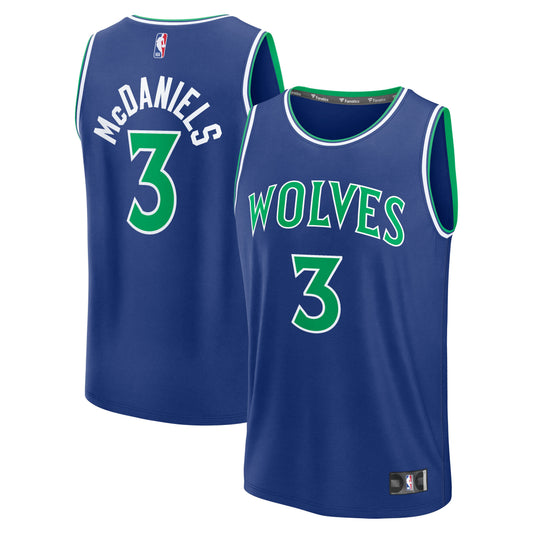 Men's Minnesota Timberwolves Jaden McDaniels Fanatics Blue Fast Break Jersey - Icon Edition