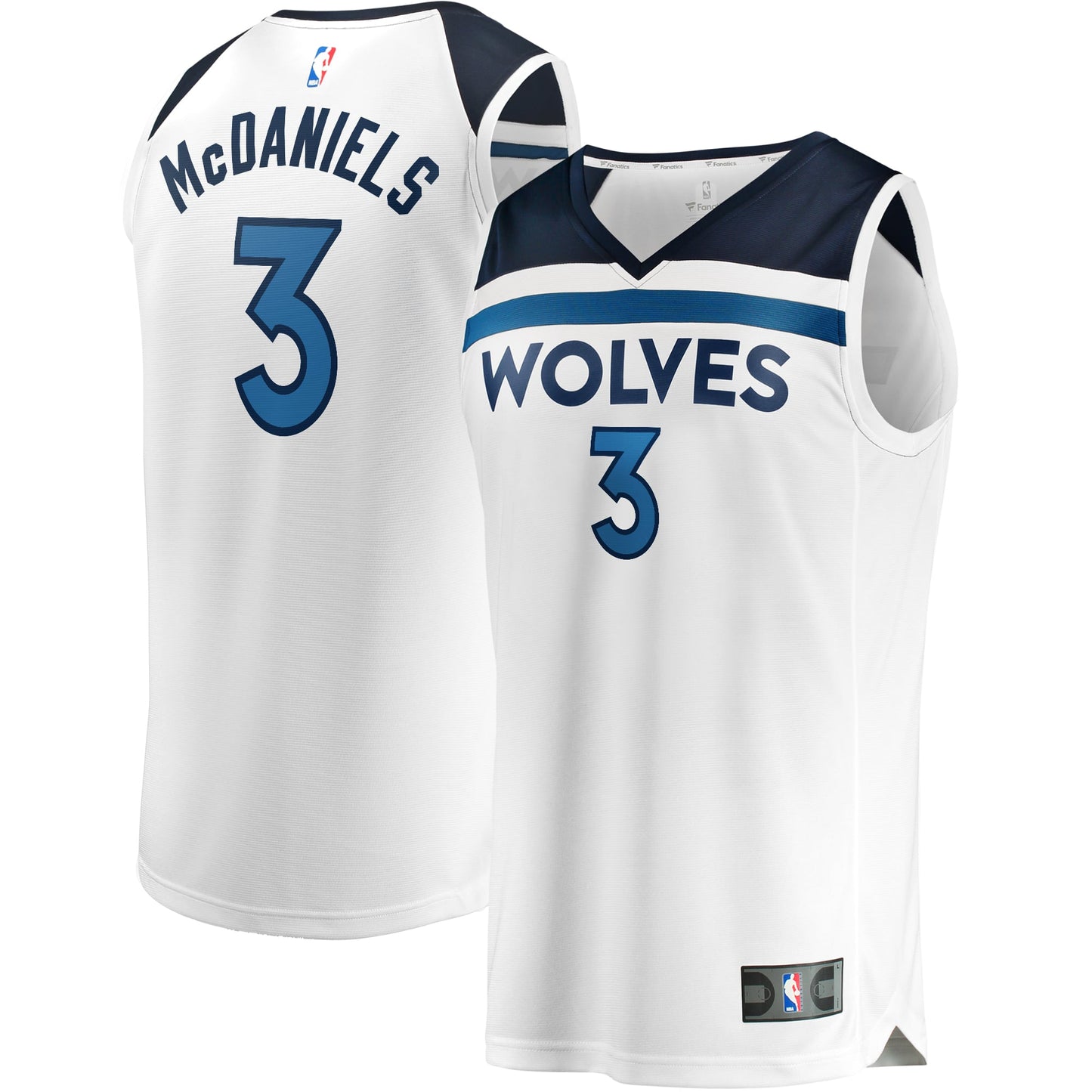 Men's Minnesota Timberwolves Jaden McDaniels Fanatics White Fast Break Replica Player Jersey - Association Edition