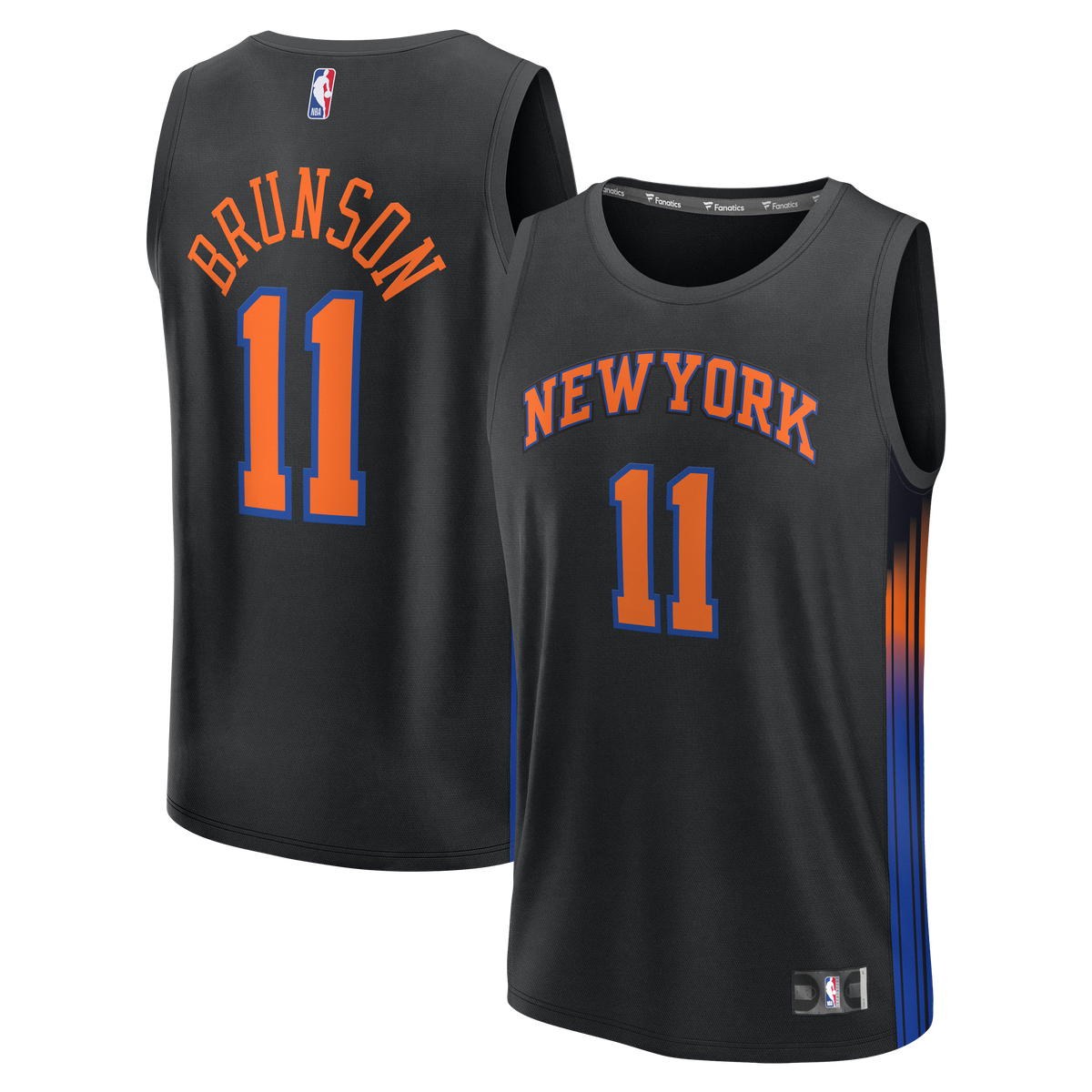 Men's New York Knicks Jalen Brunson Fanatics Black Fast Break Jersey - Statement Edition