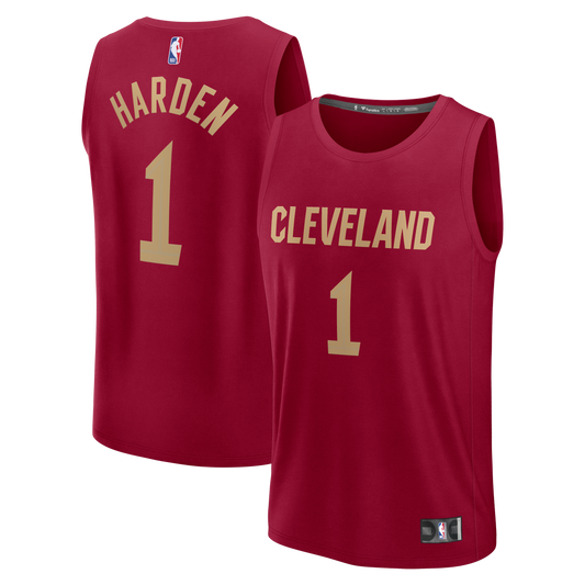 Men's Cleveland Cavaliers James Harden Fanatics Wine Fast Break Replica Jersey - Icon Edition