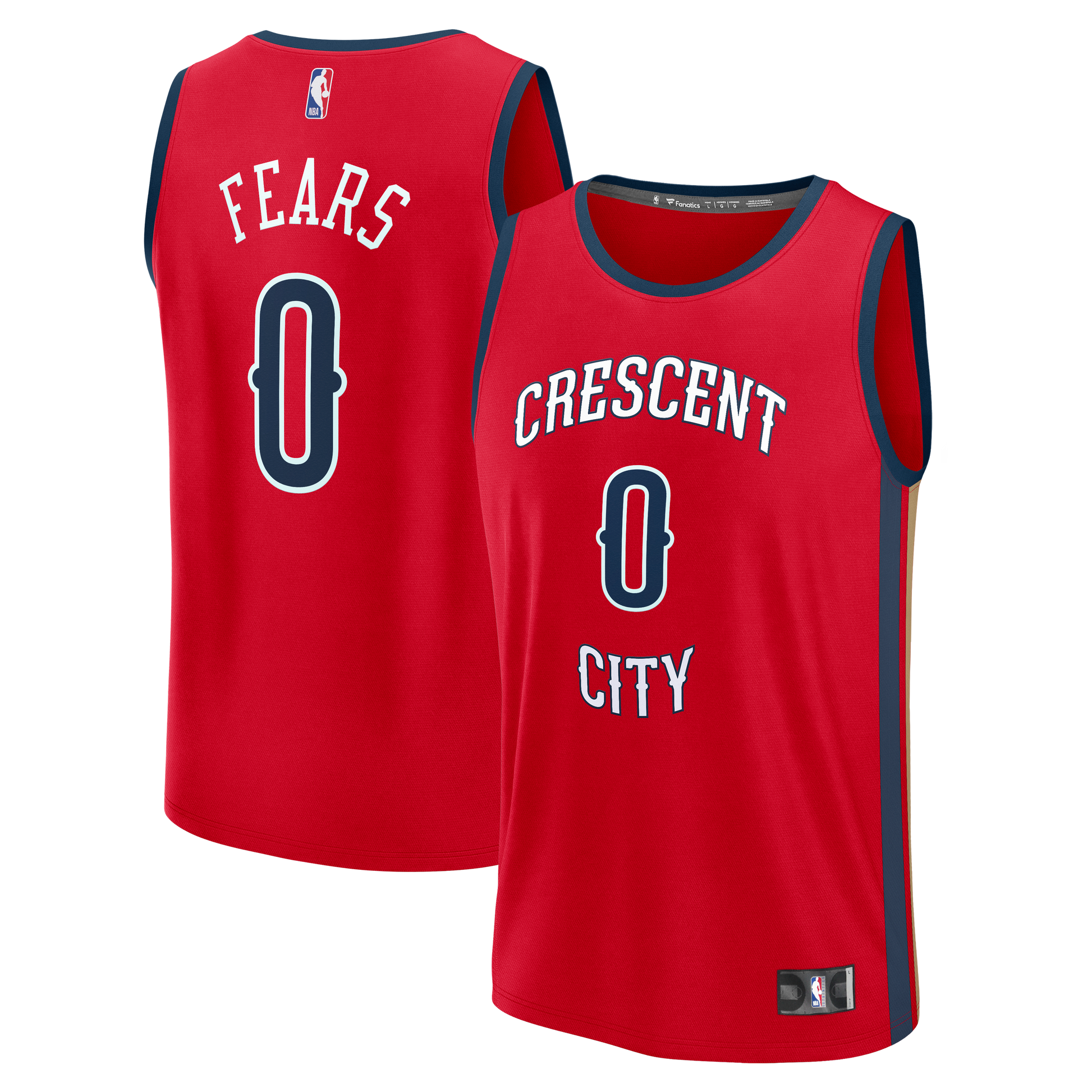 Men's New Orleans Pelicans Jeremiah Fears Fanatics Red Fast Break Replica Player Jersey - Statement Edition