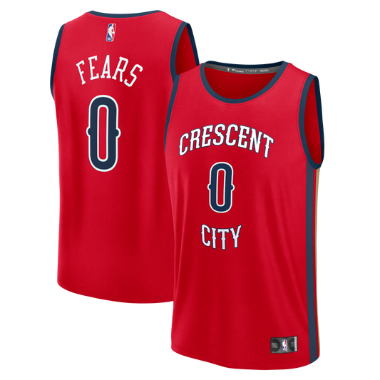 Men's New Orleans Pelicans Jeremiah Fears Fanatics Red Fast Break Replica Player Jersey - Statement Edition