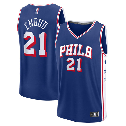 Men's Philadelphia 76ers Joel Embiid Fanatics Royal Fast Break Replica Player Jersey - Icon Edition