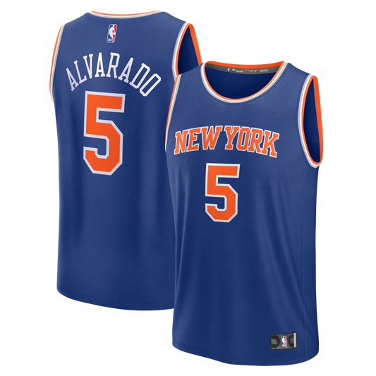 Men's New York Knicks Jose Alvarado Fanatics Blue Fast Break Replica Jersey - Icon Edition