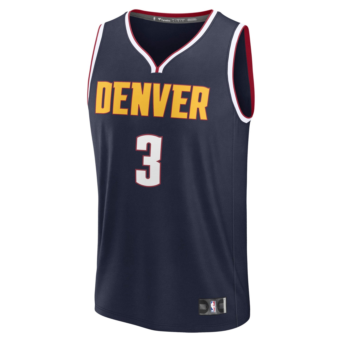 Men's Denver Nuggets Julian Strawther Fanatics Navy Fast Break Replica Player Jersey - Icon Edition