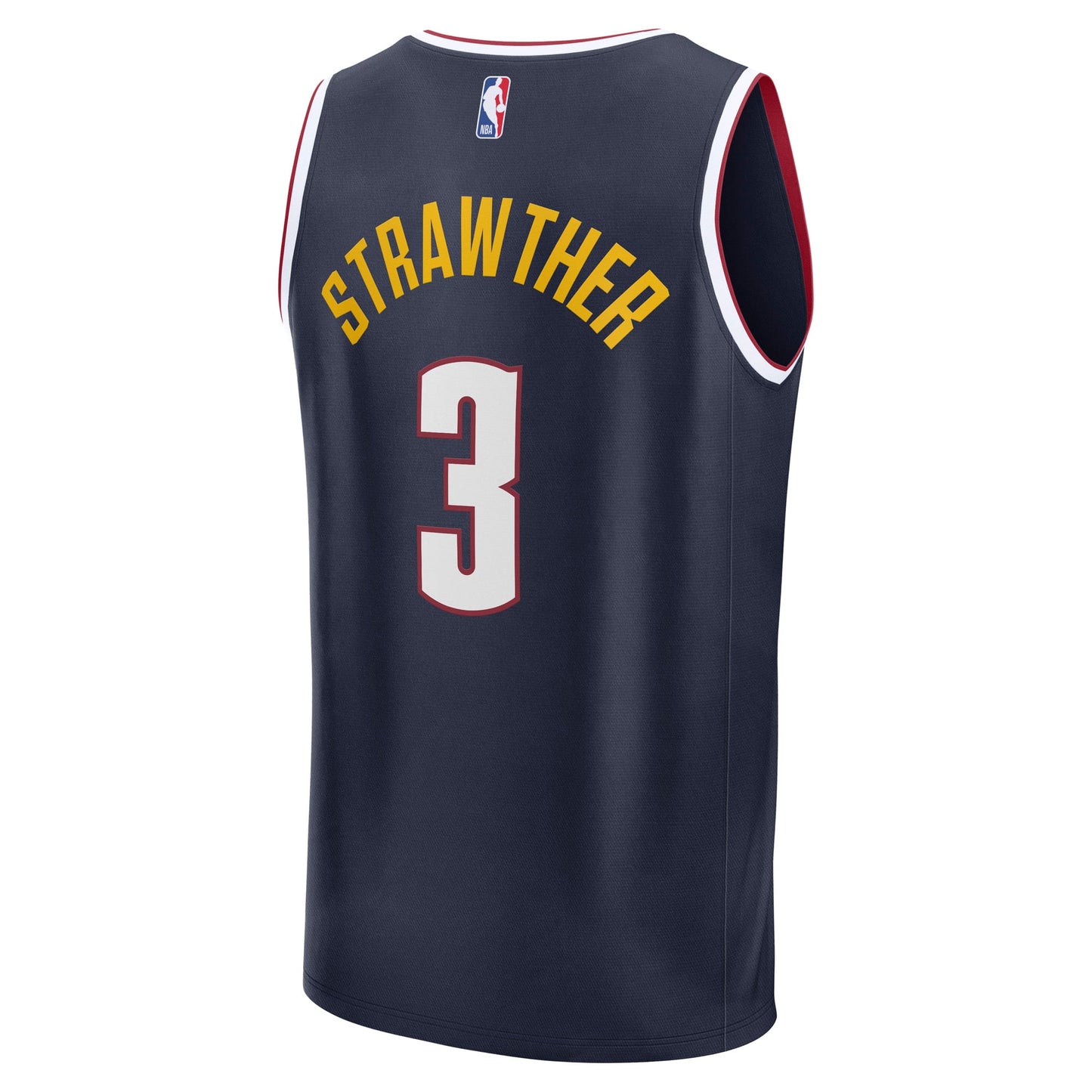Men's Denver Nuggets Julian Strawther Fanatics Navy Fast Break Replica Player Jersey - Icon Edition