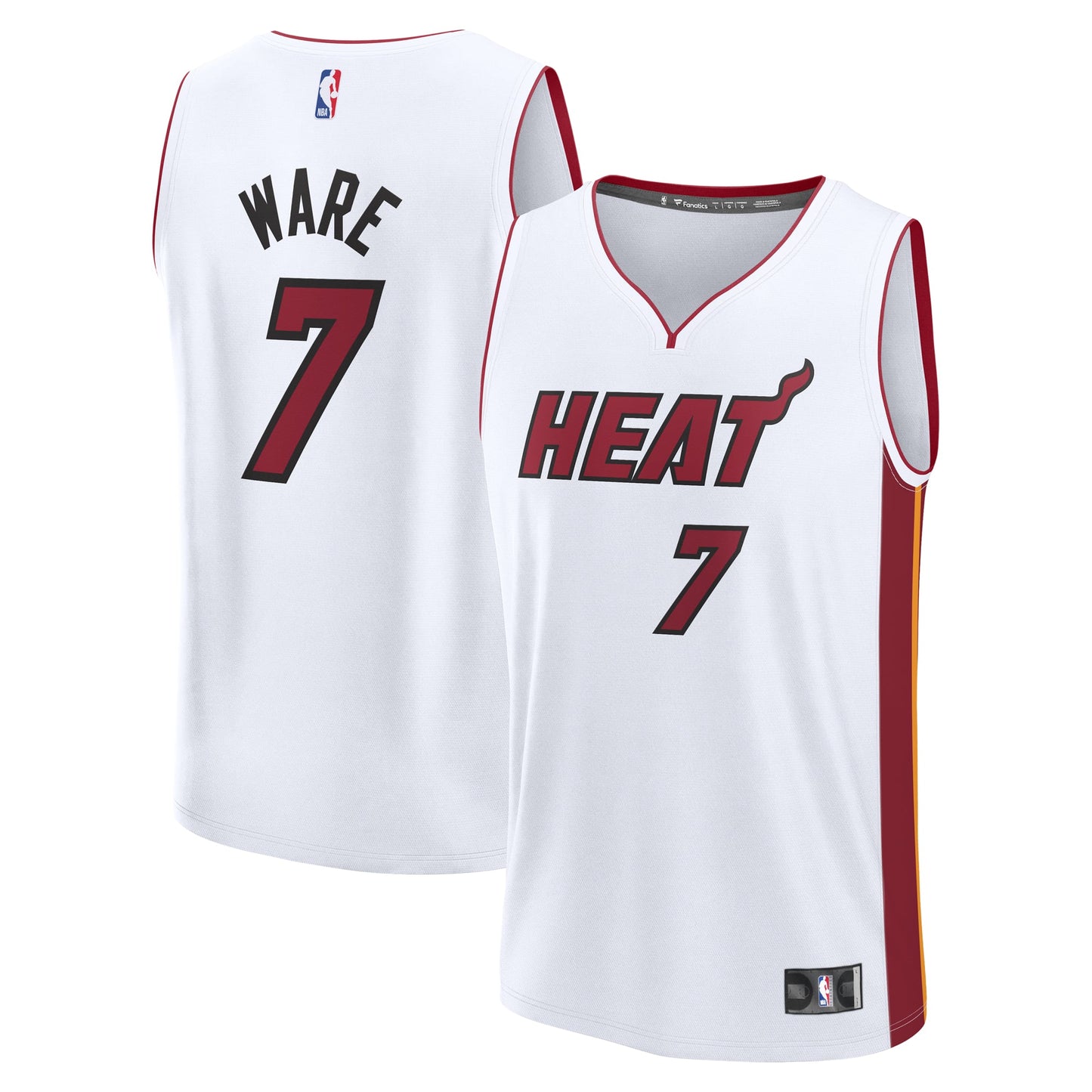 Men's Miami Heat Kel'el Ware Fanatics White Fast Break Replica Player Jersey - Association Edition