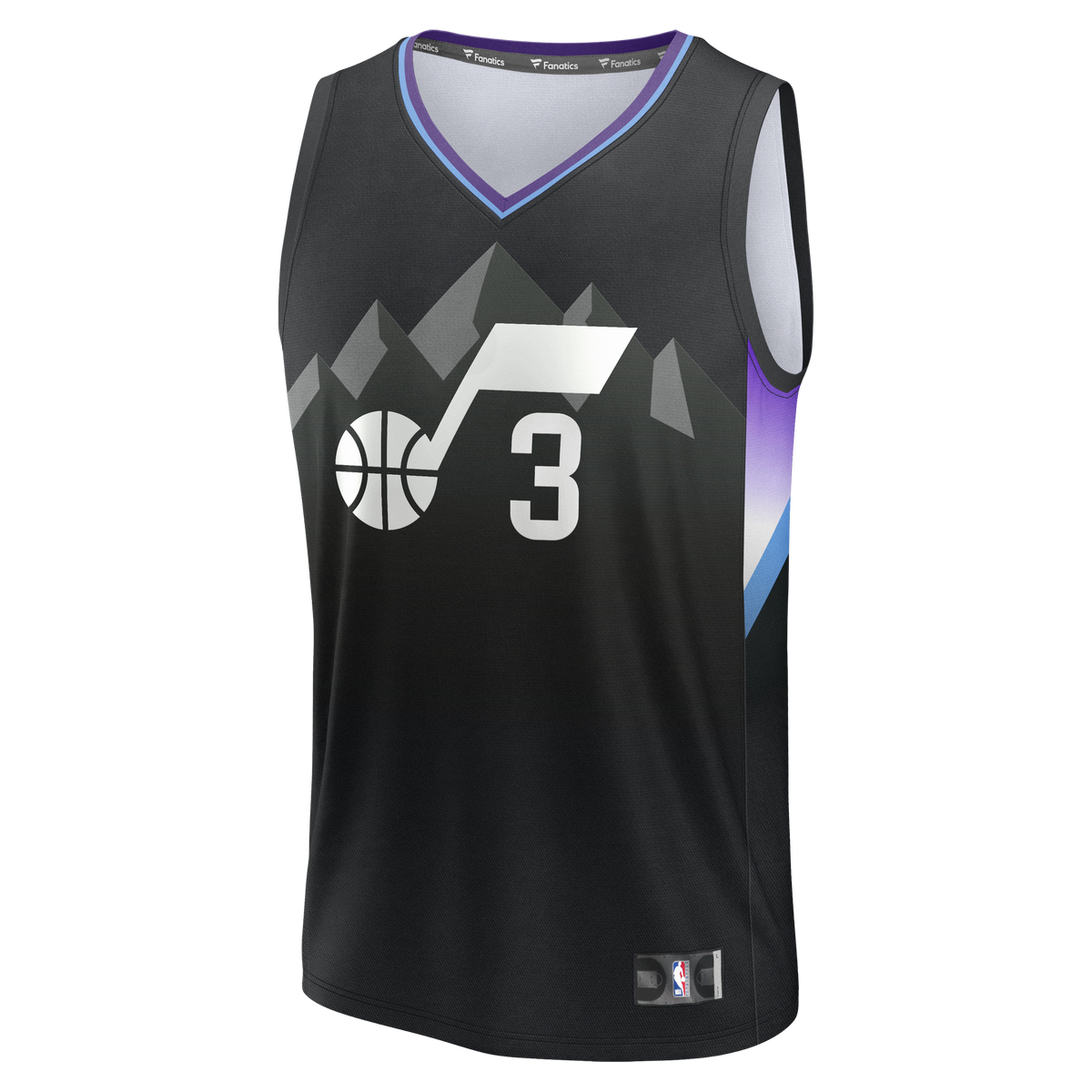 Men's Utah Jazz Keyonte George Fanatics Black Fast Break Replica Jersey - Statement Edition