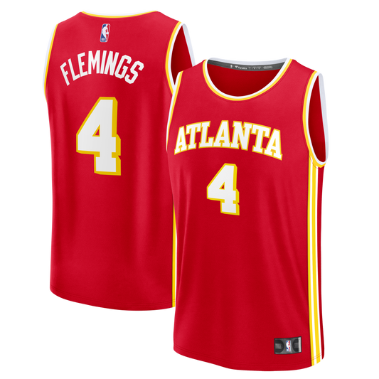 Men's Atlanta Hawks Kingston Flemings Fanatics Red 2026 NBA Draft First Round Pick Fast Break Jersey - Icon Edition