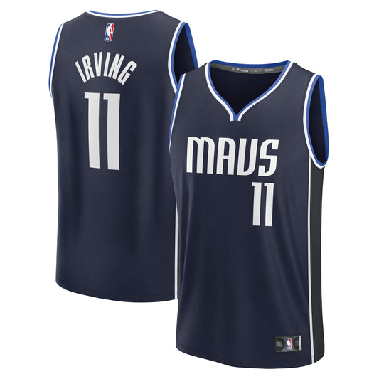 Men's Dallas Mavericks Kyrie Irving Fanatics Navy Fast Break Replica Player Jersey - Statement Edition