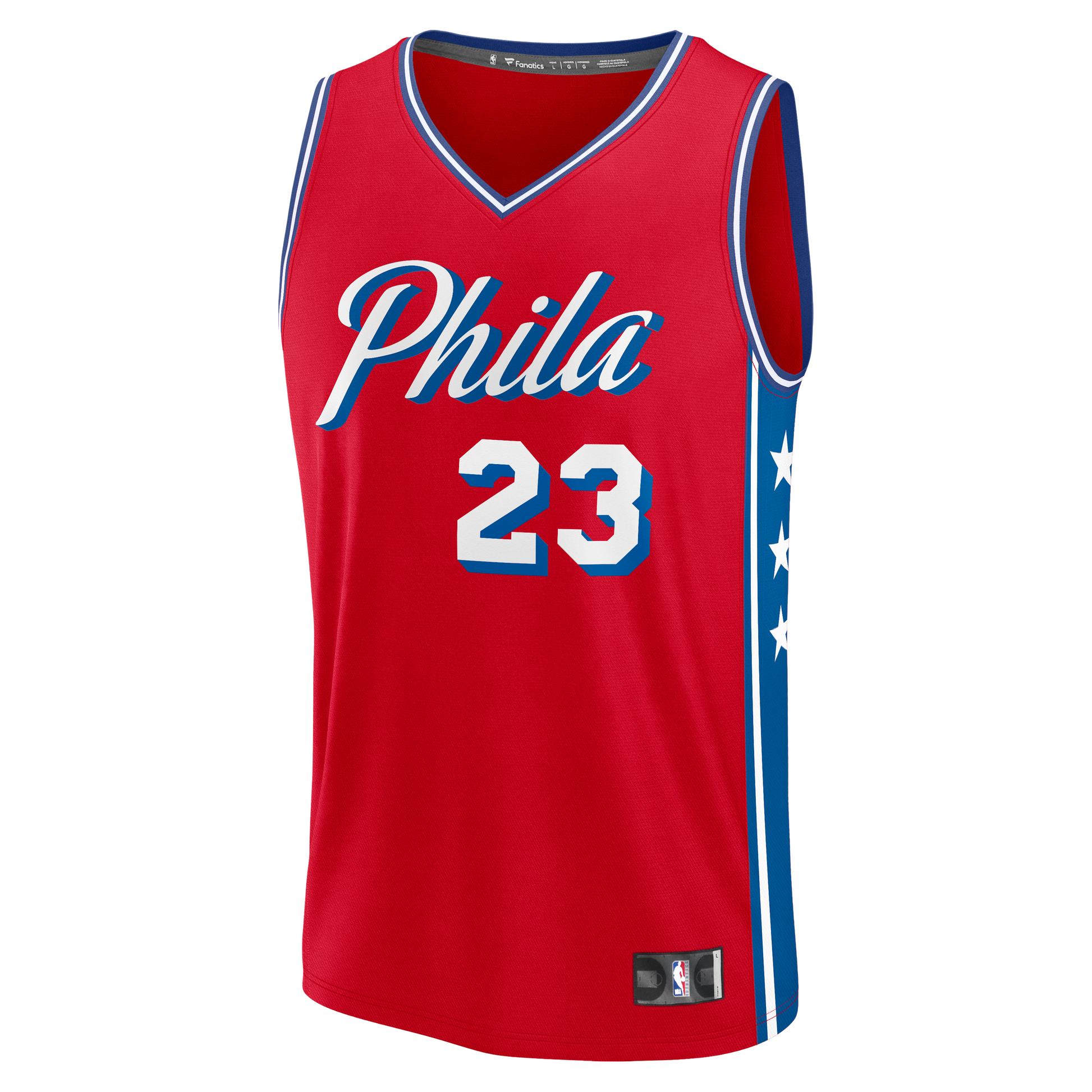 Men's Philadelphia 76ers LeBron James Fanatics Red Fast Break Jersey - Statement Edition