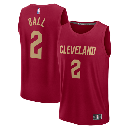Men's Cleveland Cavaliers Lonzo Ball Fanatics Wine Fast Break Replica Jersey - Icon Edition
