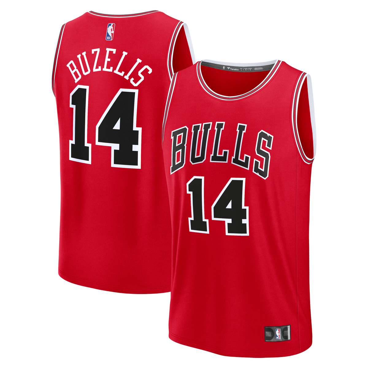 Men's Chicago Bulls Matas Buzelis Fanatics Red Fast Break Replica Player Jersey - Icon Edition