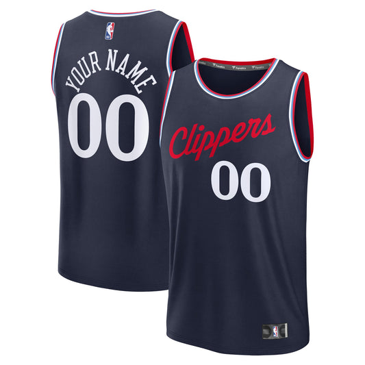 Men's LA Clippers Fanatics Navy Fast Break Custom Jersey - Icon Edition