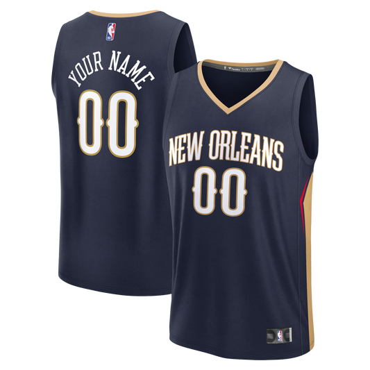 Men's New Orleans Pelicans  Fanatics Navy Fast Break Custom Jersey - Icon Edition
