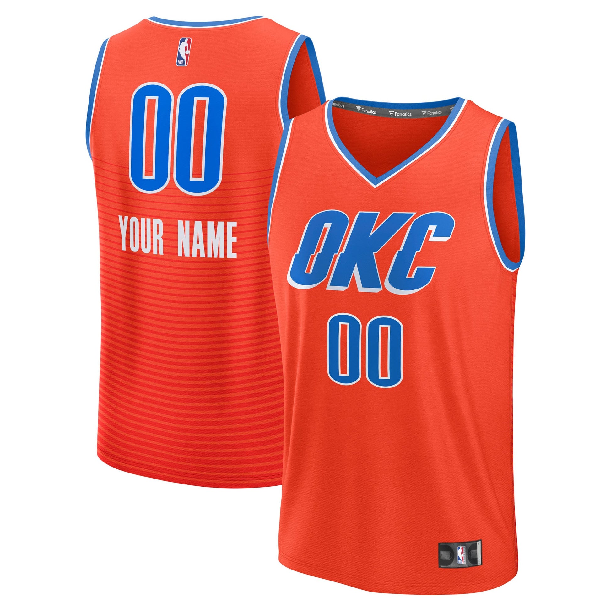 Men's Oklahoma City Thunder Fanatics Orange Fast Break Custom Jersey - Statement Edition