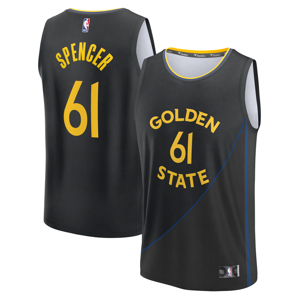 Men's Golden State Warriors Pat Spencer Fanatics Black Fast Break Replica Player Jersey - Statement Edition