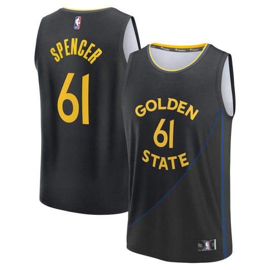 Men's Golden State Warriors Pat Spencer Fanatics Black Fast Break Replica Player Jersey - Statement Edition