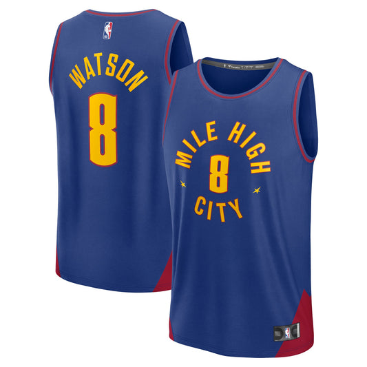 Men's Denver Nuggets Peyton Watson Fanatics Blue Fast Break Replica Player Jersey - Statement Edition