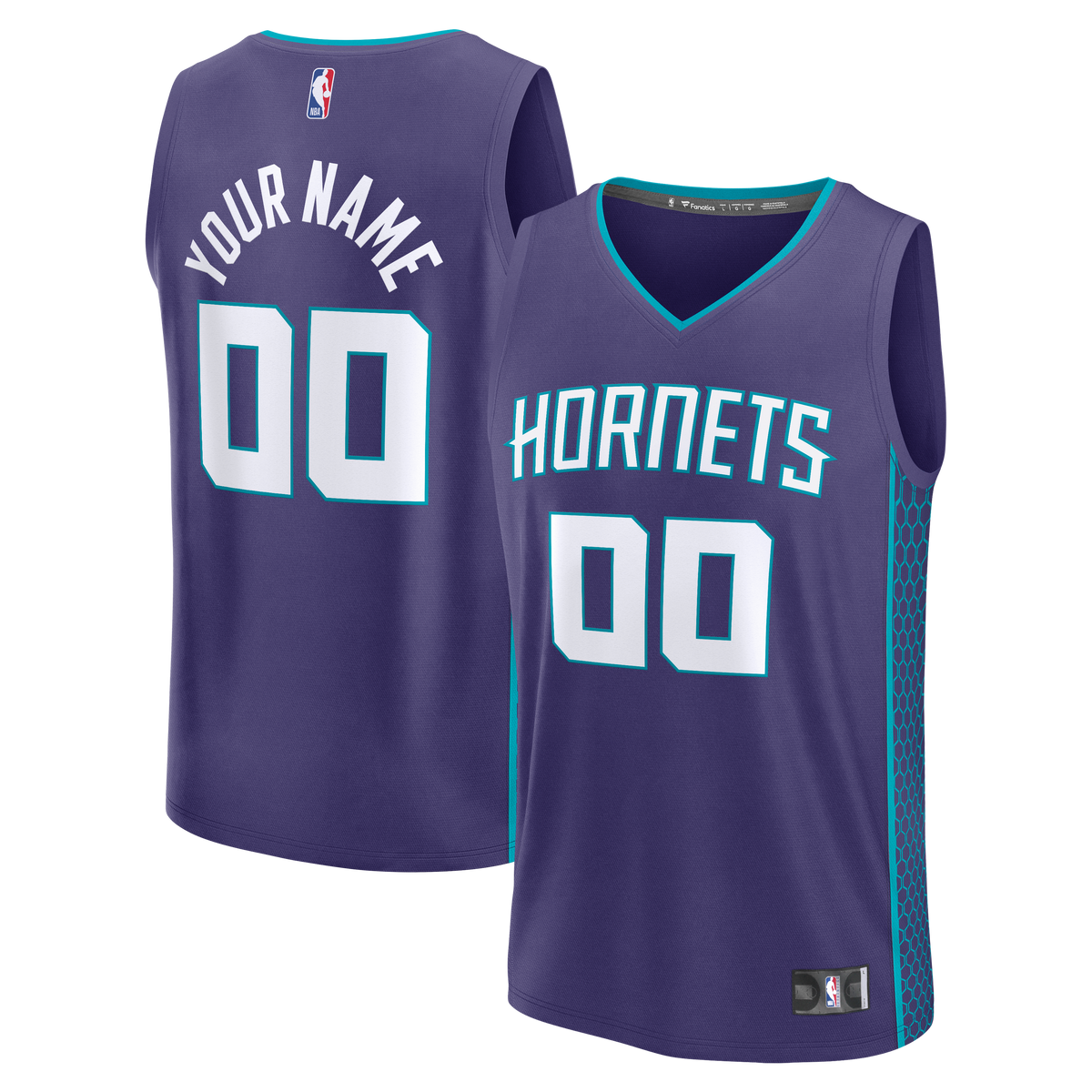 Men's Charlotte Hornets  Fanatics Purple Fast Break Custom Jersey - Icon Edition