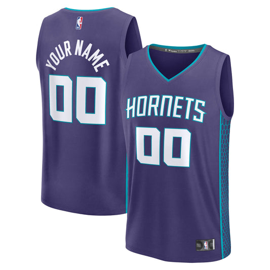 Men's Charlotte Hornets  Fanatics Purple Fast Break Custom Jersey - Icon Edition
