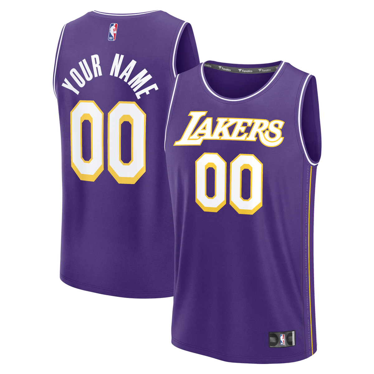 Men's Los Angeles Lakers  Fanatics Purple Fast Break Custom Jersey - Icon Edition