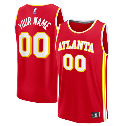 Men's Atlanta Hawks Fanatics Red Fast Break Custom Jersey - Icon Edition