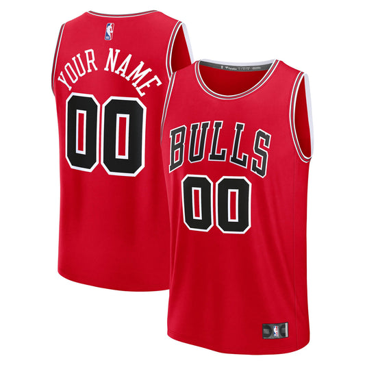 Men's Chicago Bulls  Fanatics Red Fast Break Custom Jersey - Icon Edition
