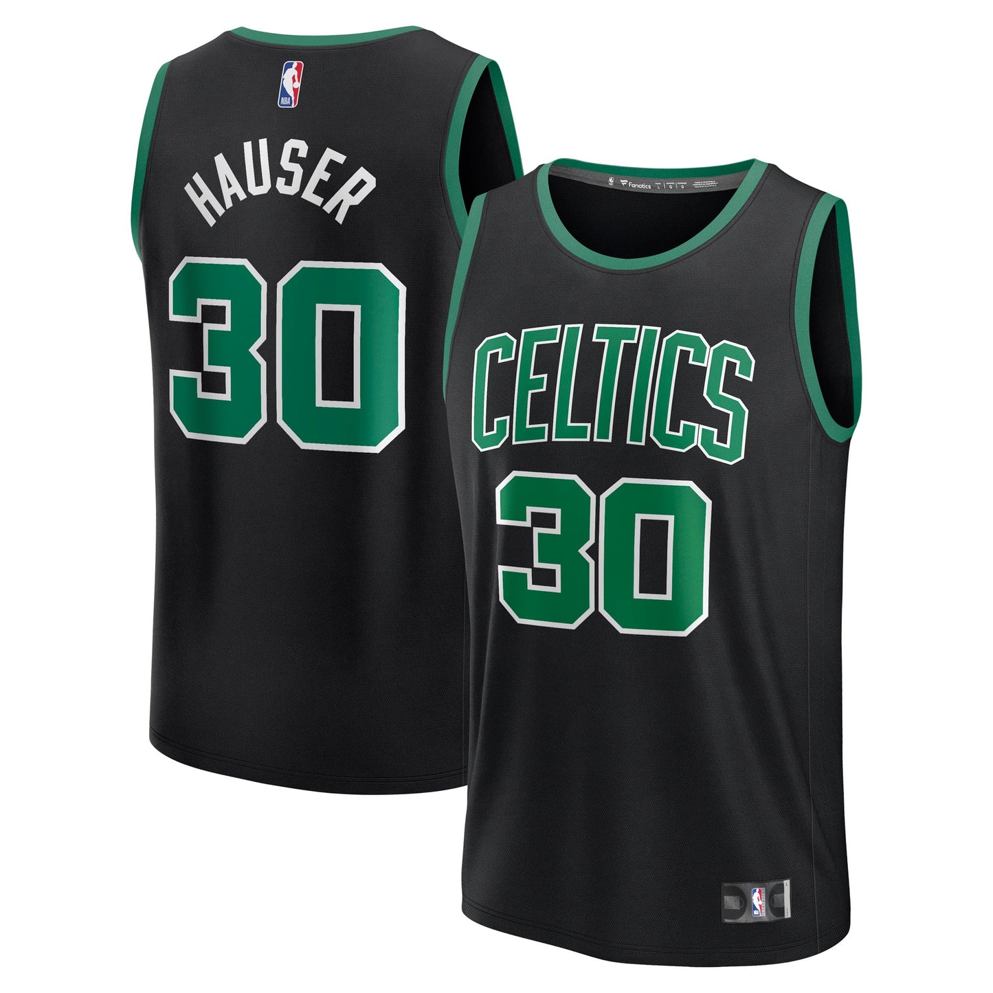Men's Boston Celtics Sam Hauser Fanatics Black Fast Break Replica Player Jersey - Statement Edition