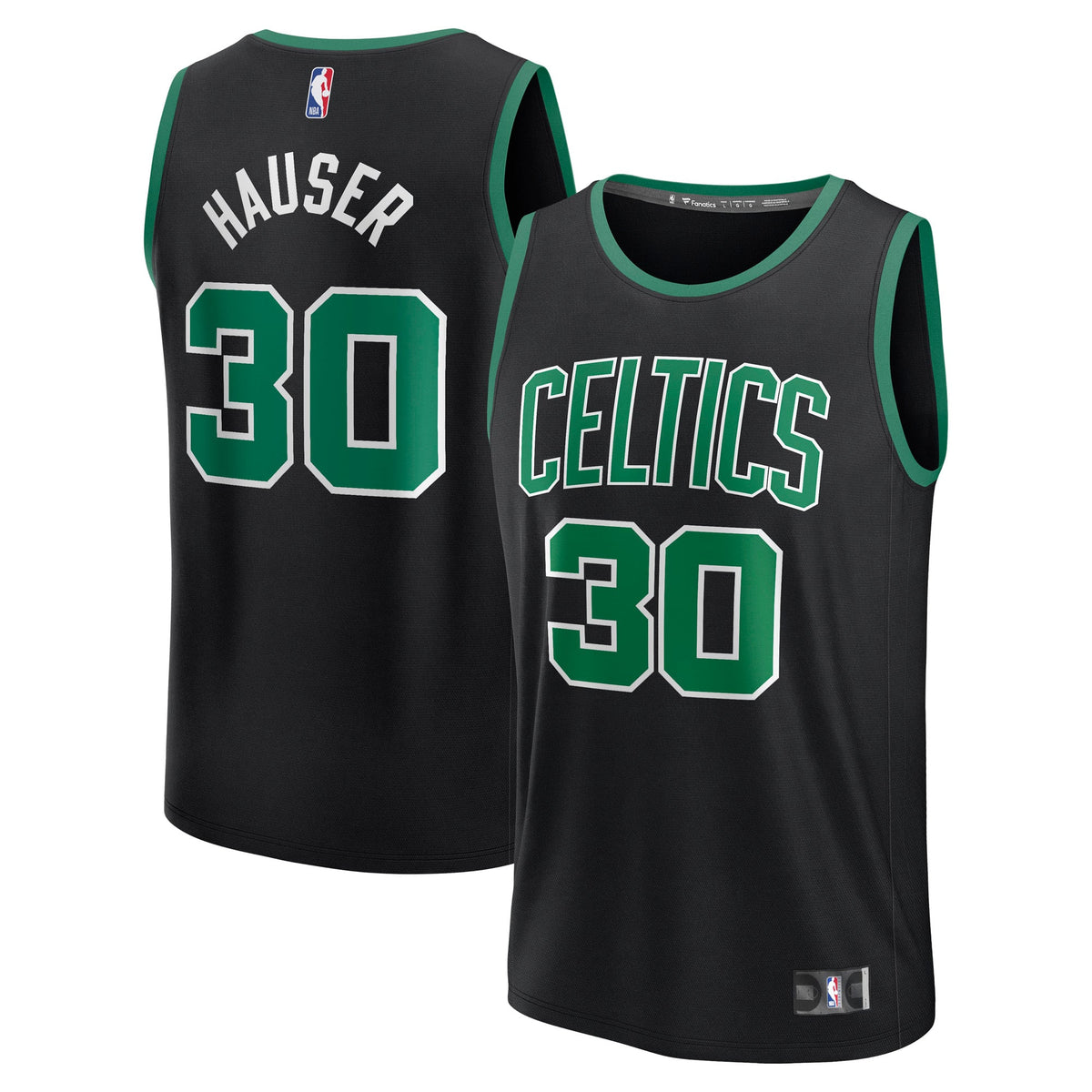 Men's Boston Celtics Sam Hauser Fanatics Black Fast Break Replica Player Jersey - Statement Edition