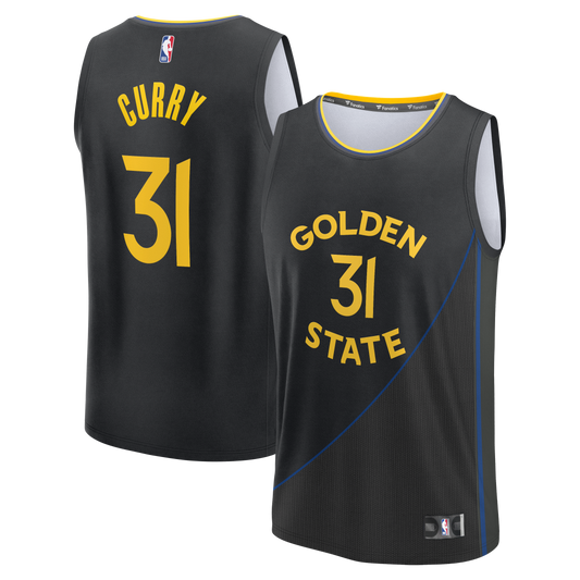 Men's Golden State Warriors Seth Curry Fanatics Black Fast Break Replica Player Jersey - Statement Edition