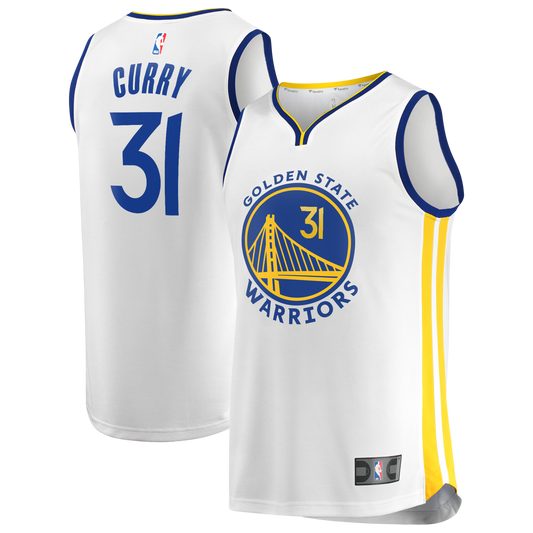 Men's Golden State Warriors Seth Curry Fanatics White Fast Break Replica Player Jersey - Association Edition