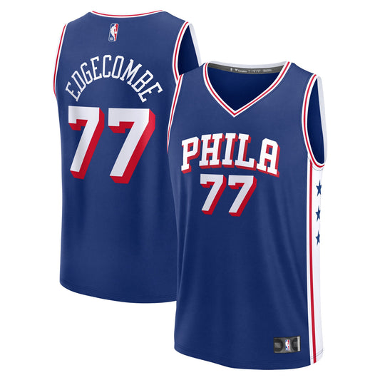 Men's Philadelphia 76ers V. J. Edgecombe Fanatics Royal 2025 NBA Draft First Round Pick Fast Break Replica Jersey - Icon Edition